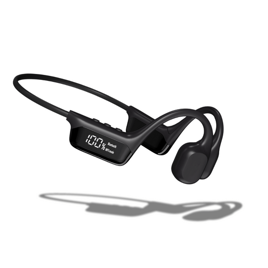 black bone conduction headphones with screen